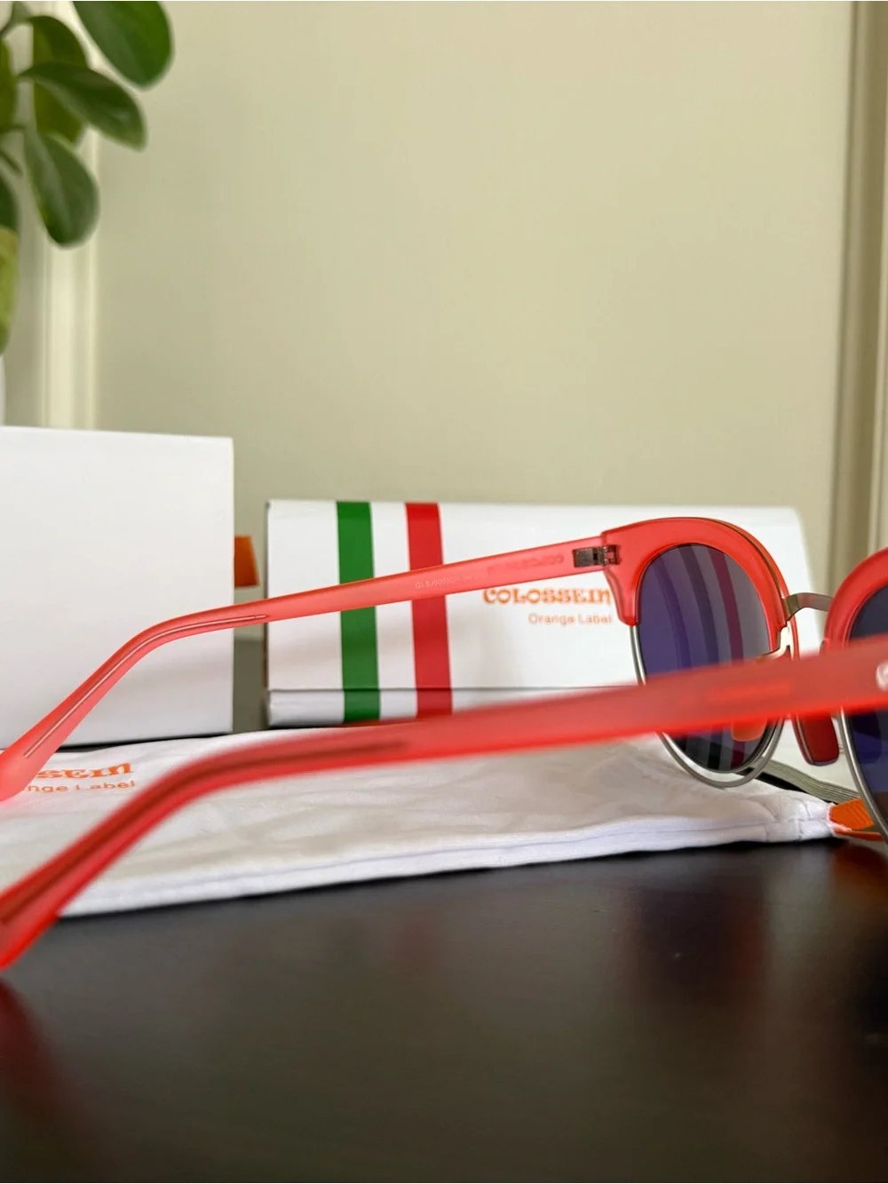 Colosseum Orange/Red Frame Yellow Mirrored Lenses Sunglasses